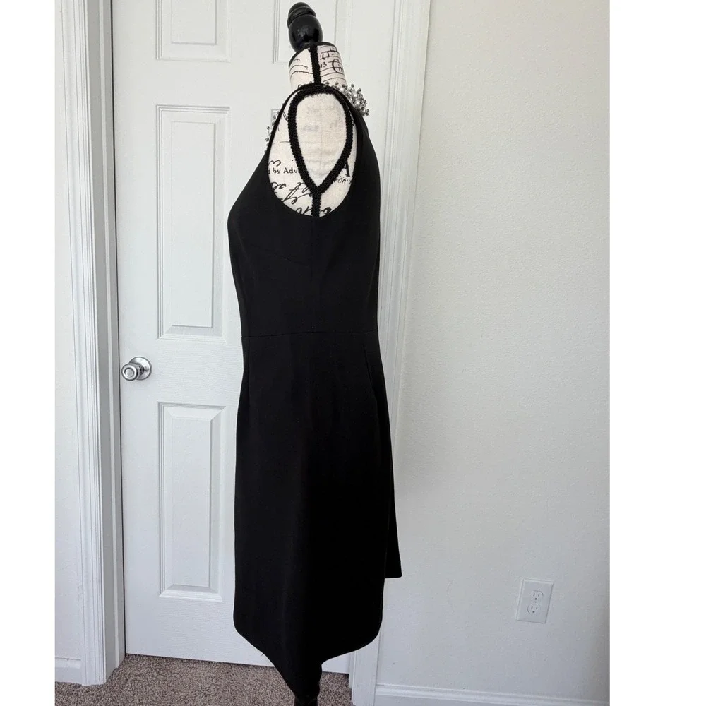Betsey Johnson Black Pearl Rhinestone‎ Statement Collar Sleeveless Mini Dress 4